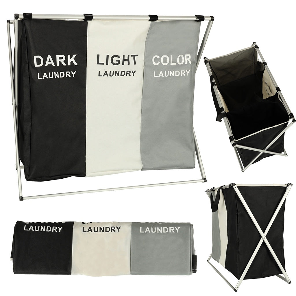 Laundry basket segregation organiser 3 compartments 135l