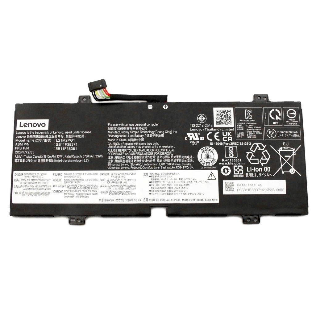 Lenovo Laptop Battery 2C 30Wh 7.68V L21M2PG1 SP/A