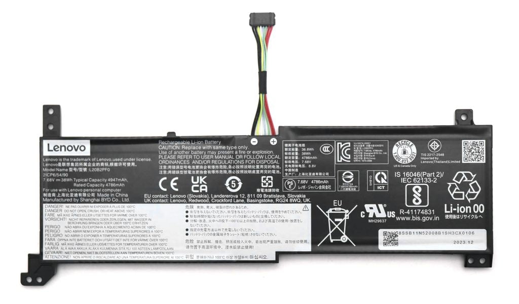 Lenovo Laptop Battery 2C 38Wh 7.68V L20B2PF0 BYD/B