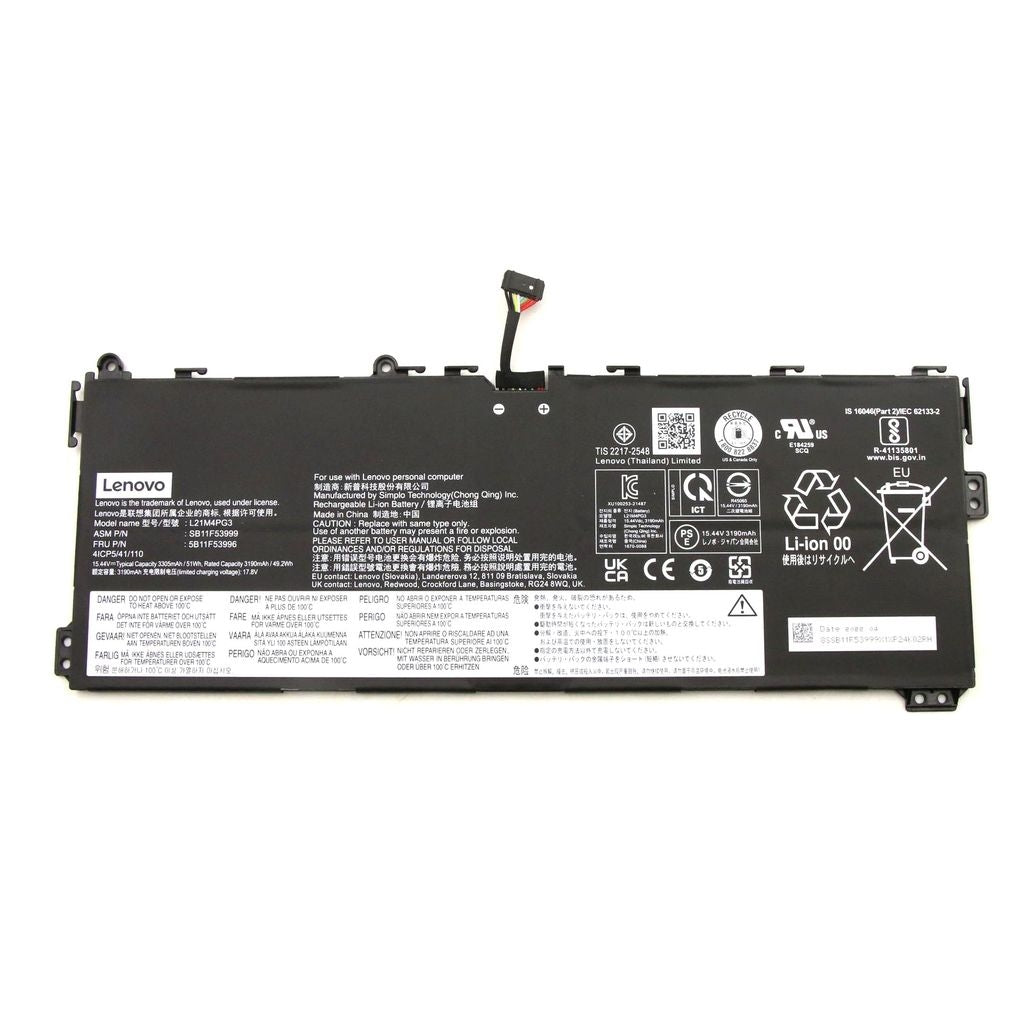 Lenovo Laptop Battery 4C 51Wh 15.44V L21M4PG3 SP/A