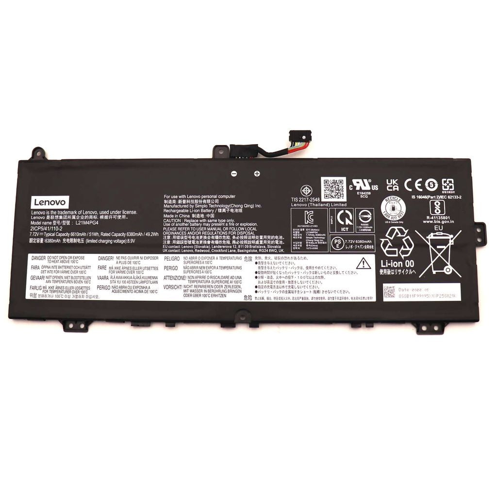 Lenovo Laptop Battery 4C 51Wh 7.72V L21M4PG4 SP/A