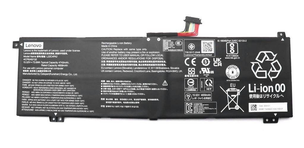 Lenovo Laptop Battery 4C 73.6Wh 15.52V L22C4PA2 CP/B