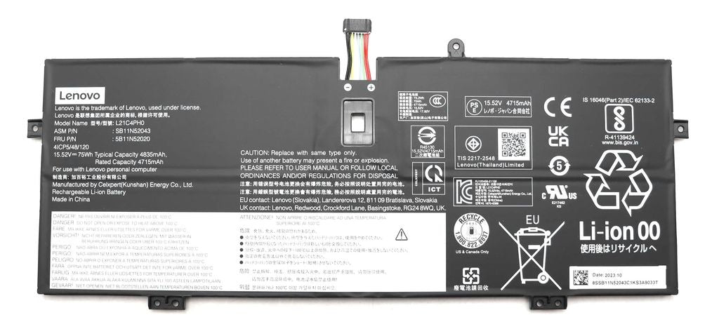 Lenovo Laptop Battery 4C 75Wh 15.52V L21C4PH0 CP/C