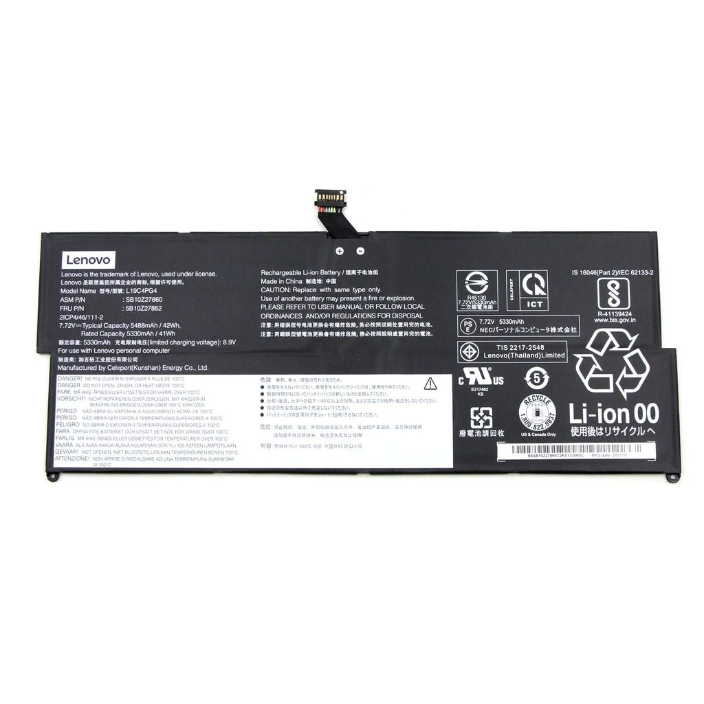 Lenovo Laptop Battery Hera NEC CP/C L19C4PG4 3.86V 42Wh 4C L19C4PG4 SB10Z27860