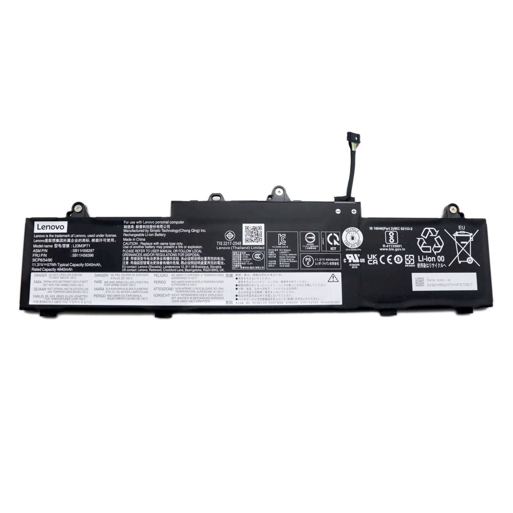 Lenovo Laptop Battery Internal, 3C 57Wh, 11.31V, L23M3P71, Li-ion, SMP