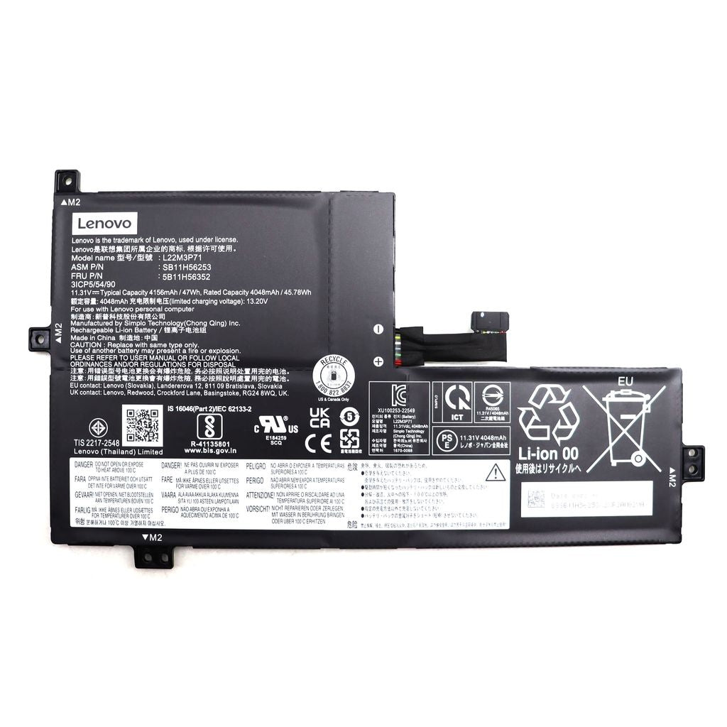 Lenovo Laptop Battery Internal, 3c, 47Wh , Li-ion, SP/C, L22C3P70