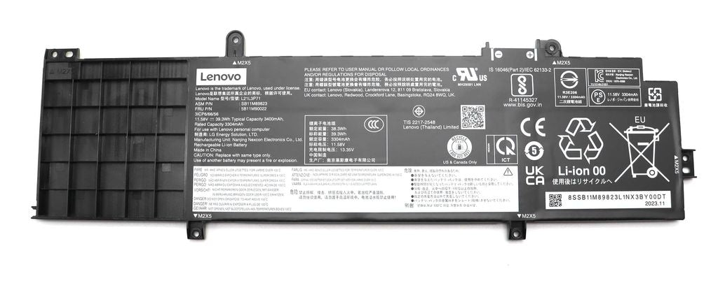 Lenovo Laptop Battery Internal, 3-cell, 39.3Wh, Li-ion, LG
