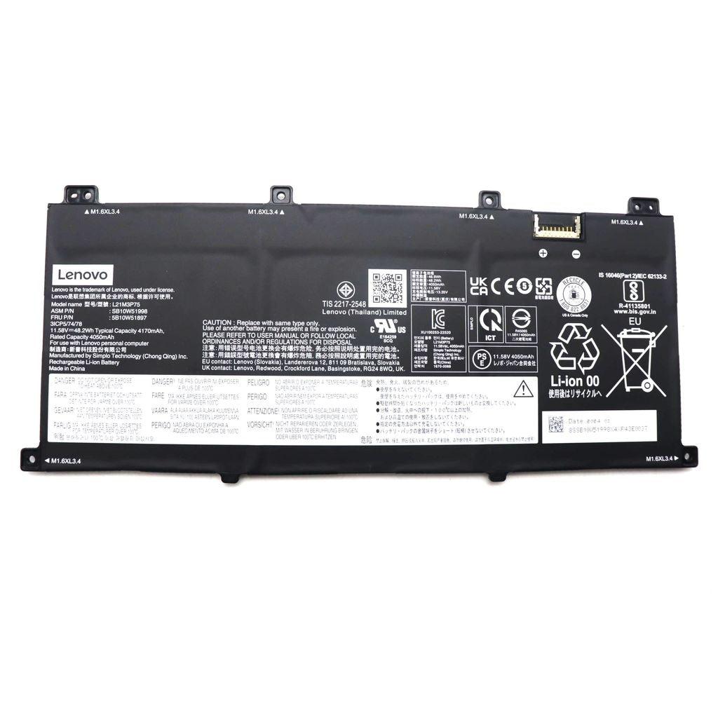 Lenovo Laptop Battery Internal, 3-cell, 48.2Wh, Li-ion, SP/A