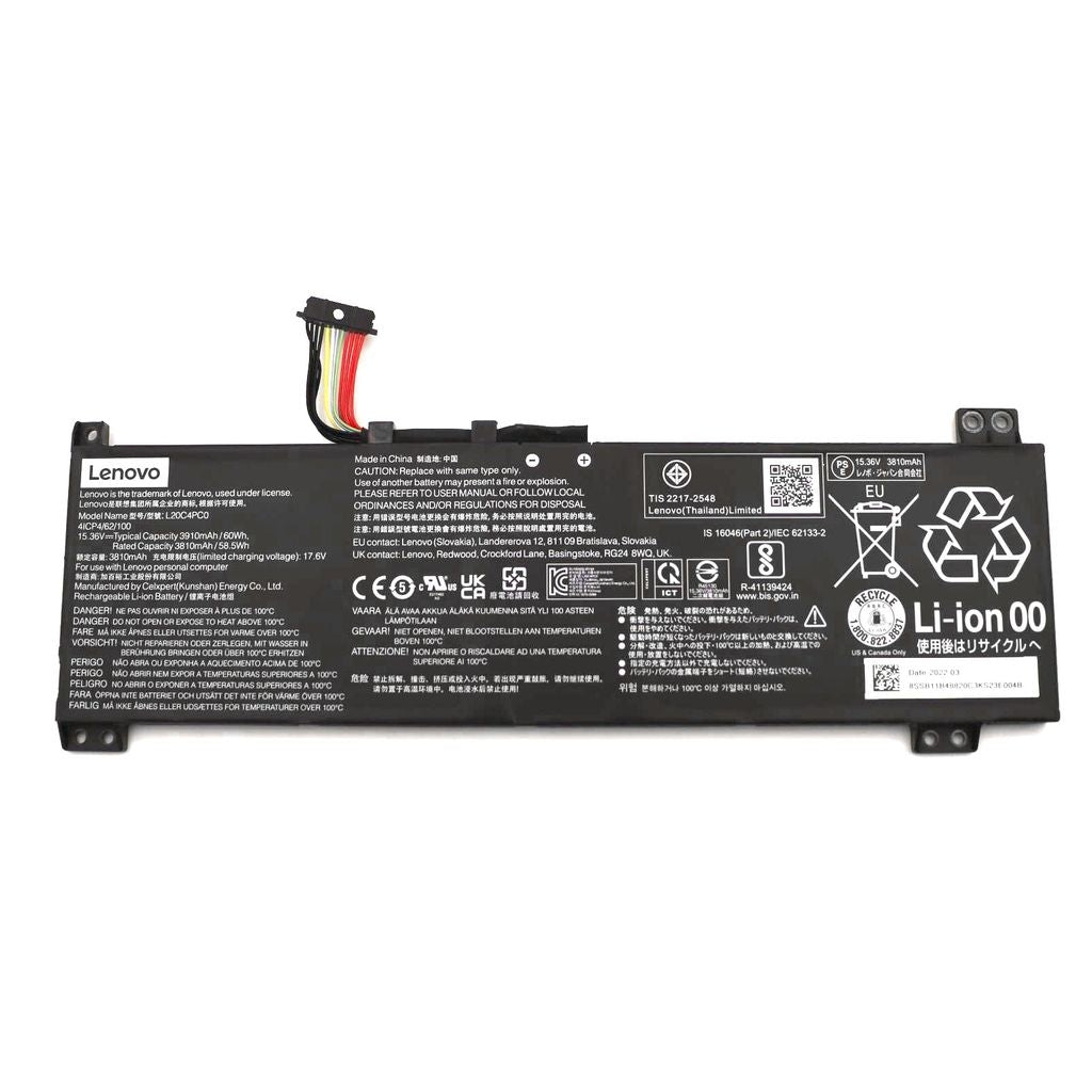 Lenovo Laptop Battery Y560 CP/B L20C4PC0 15.36V 60Wh 4C L20C4PC0 SB11B48820