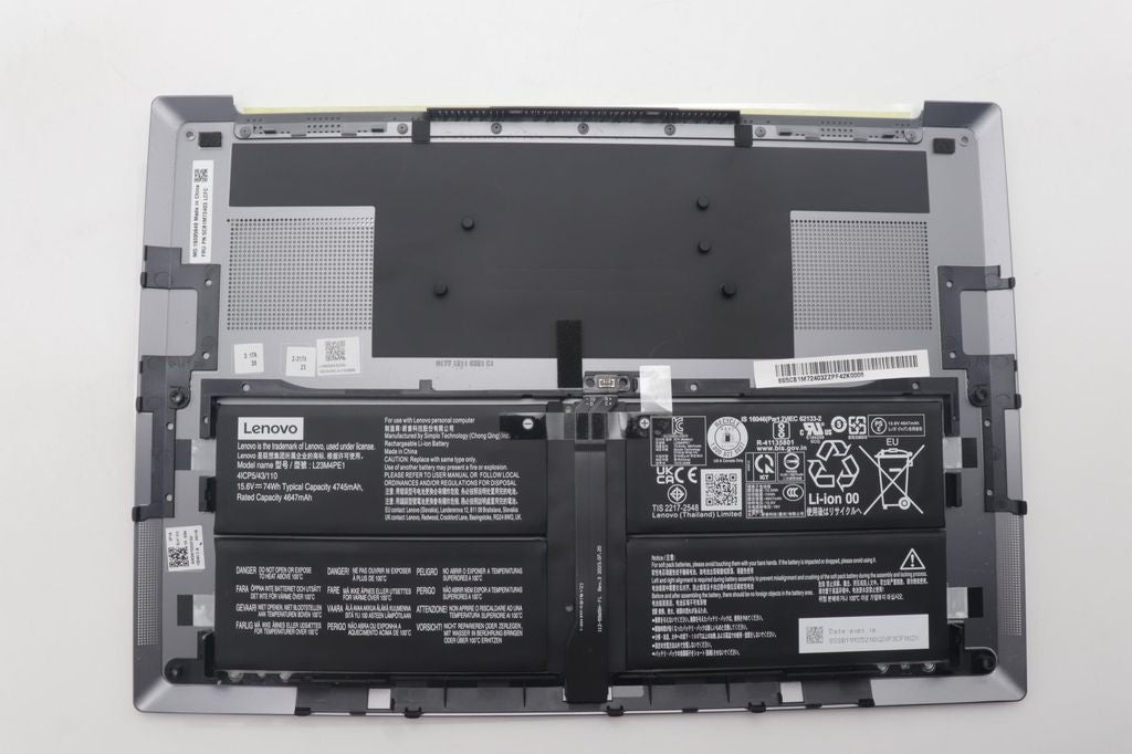 Lenovo Laptop Battery with Lower Case, 74Wh, 15.6V, L23M4PE1 L21KR LG