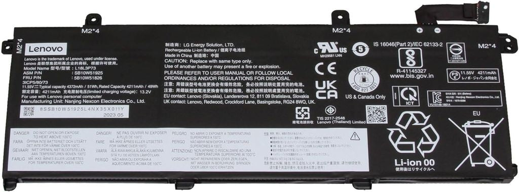 Lenovo battery 3 cells, 50 Wh, 11.55 V