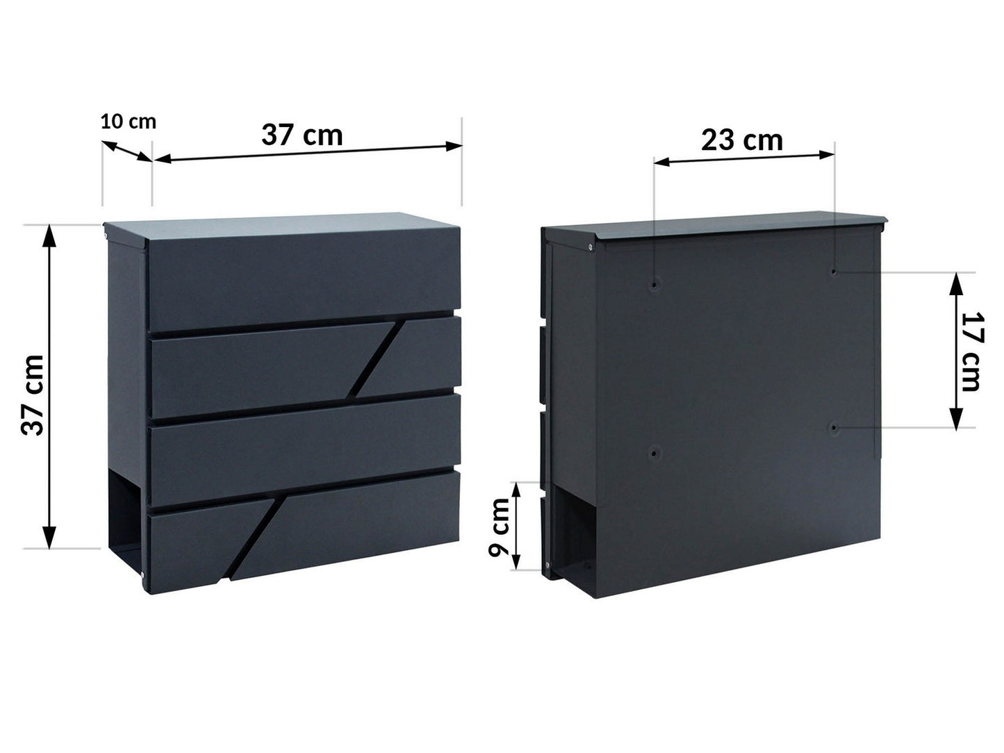Letter box 37x37x10cm anthracite 4991