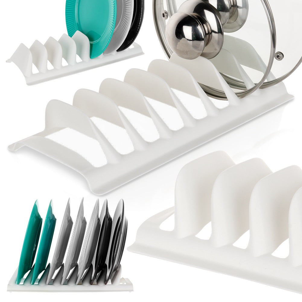 Lid and plate stand white 30x13.5x6 cm
