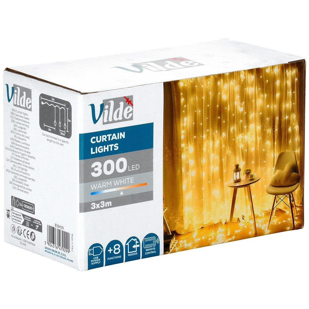 Light curtain with remote control 300 LED 3 m