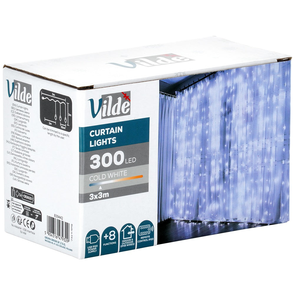 Light curtain with remote control 300 LED 3 m