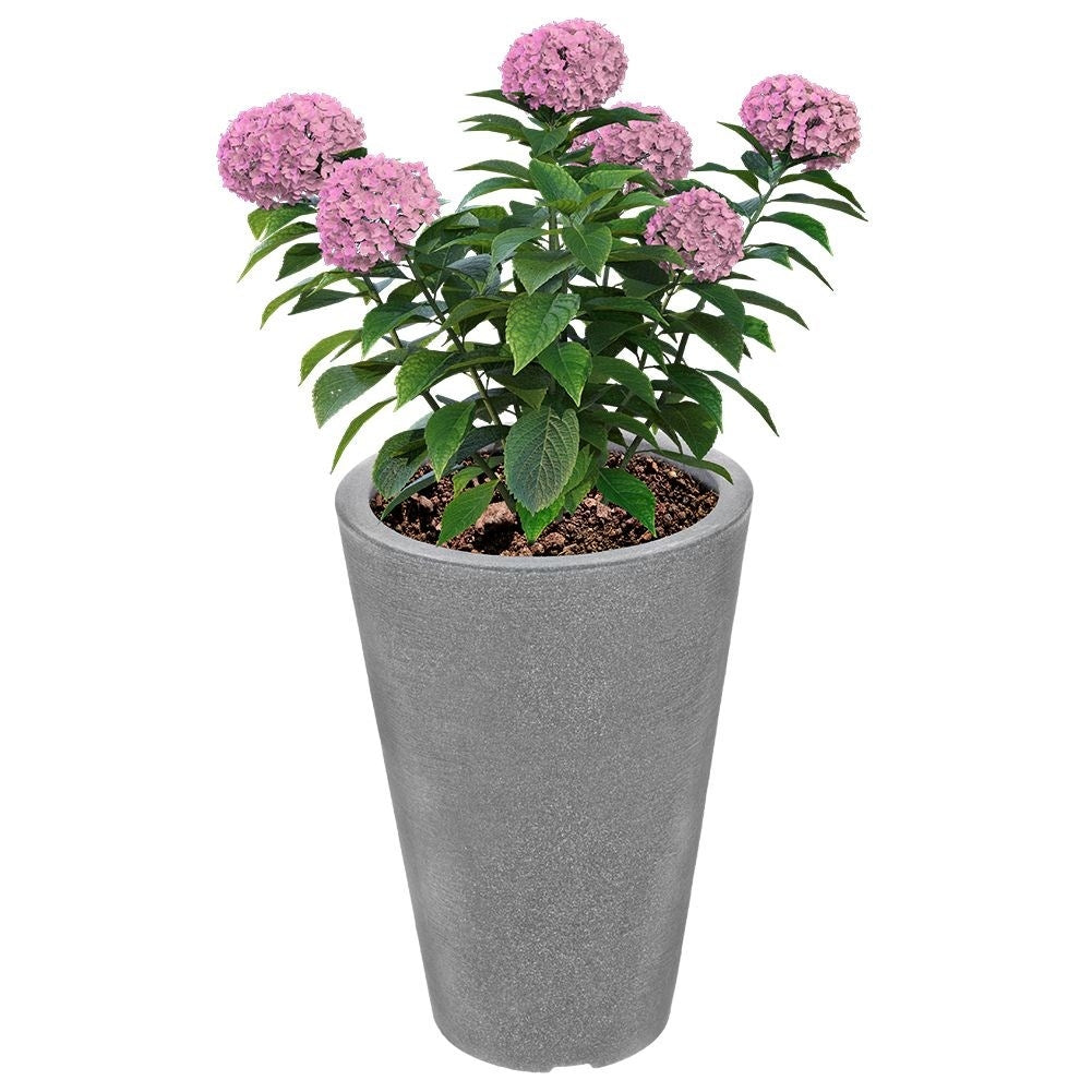 Light gray weatherproof plastic pot, 35 cm for outdoor use