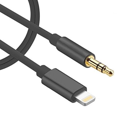 Lightning to Aux 3.5mm Audio Cable, 1m - Black