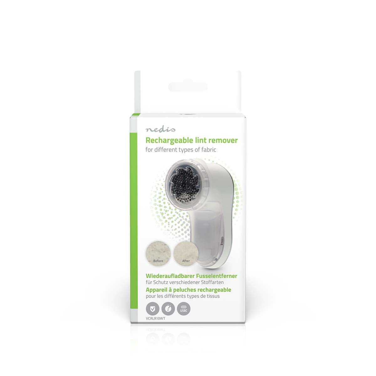 Lint Remover with Built-In Lithium-Ion Battery, White