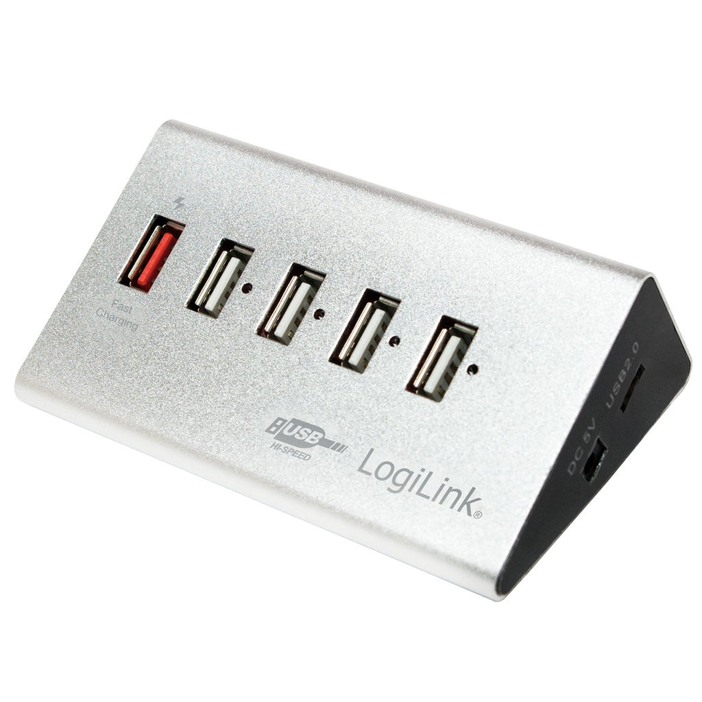 LogiLink USB 2.0 High Speed Hub 5-port - silver
