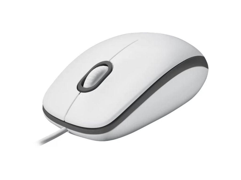 Logitech M100, mouse with cord - White