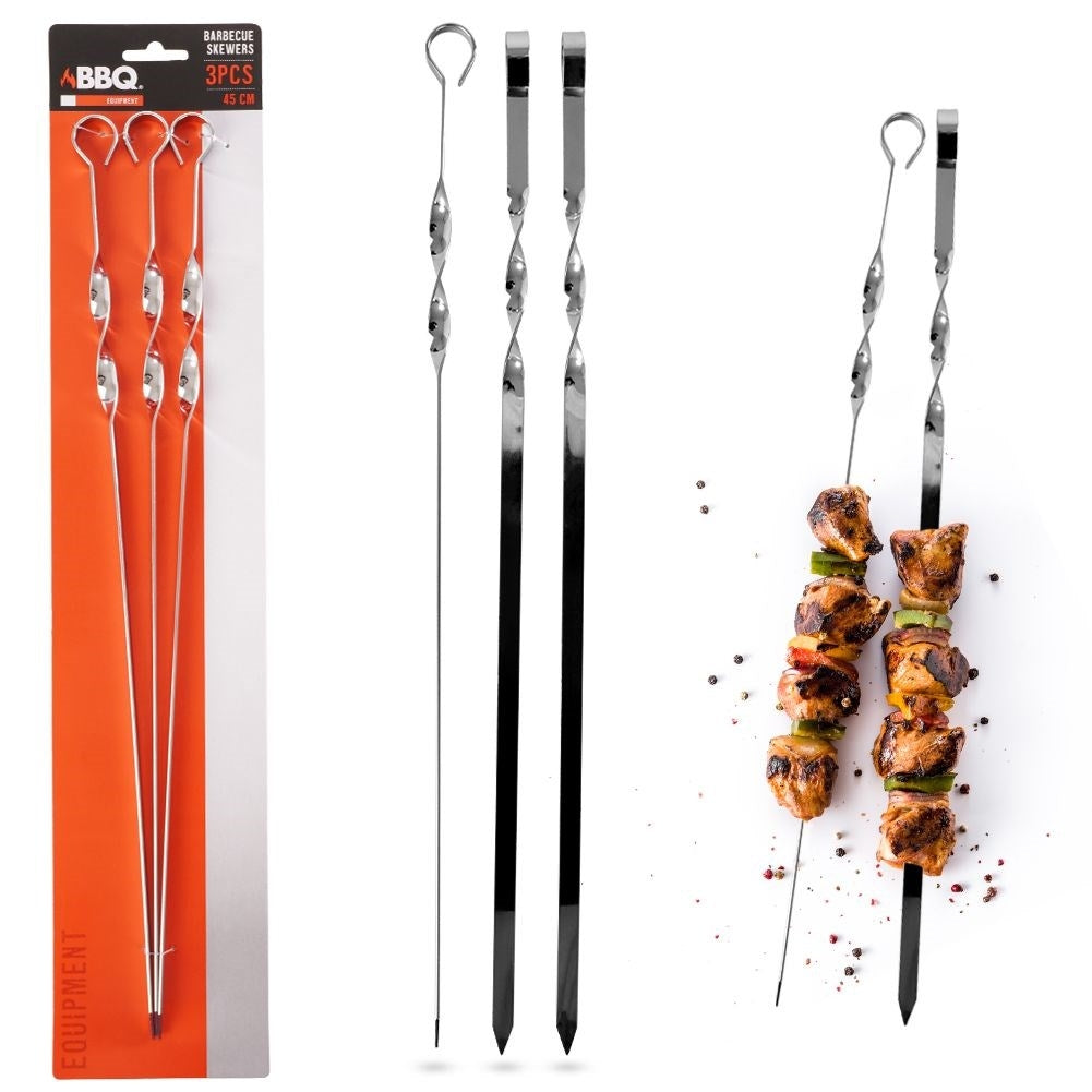 Long grill skewers 45 cm for vegetables and meat