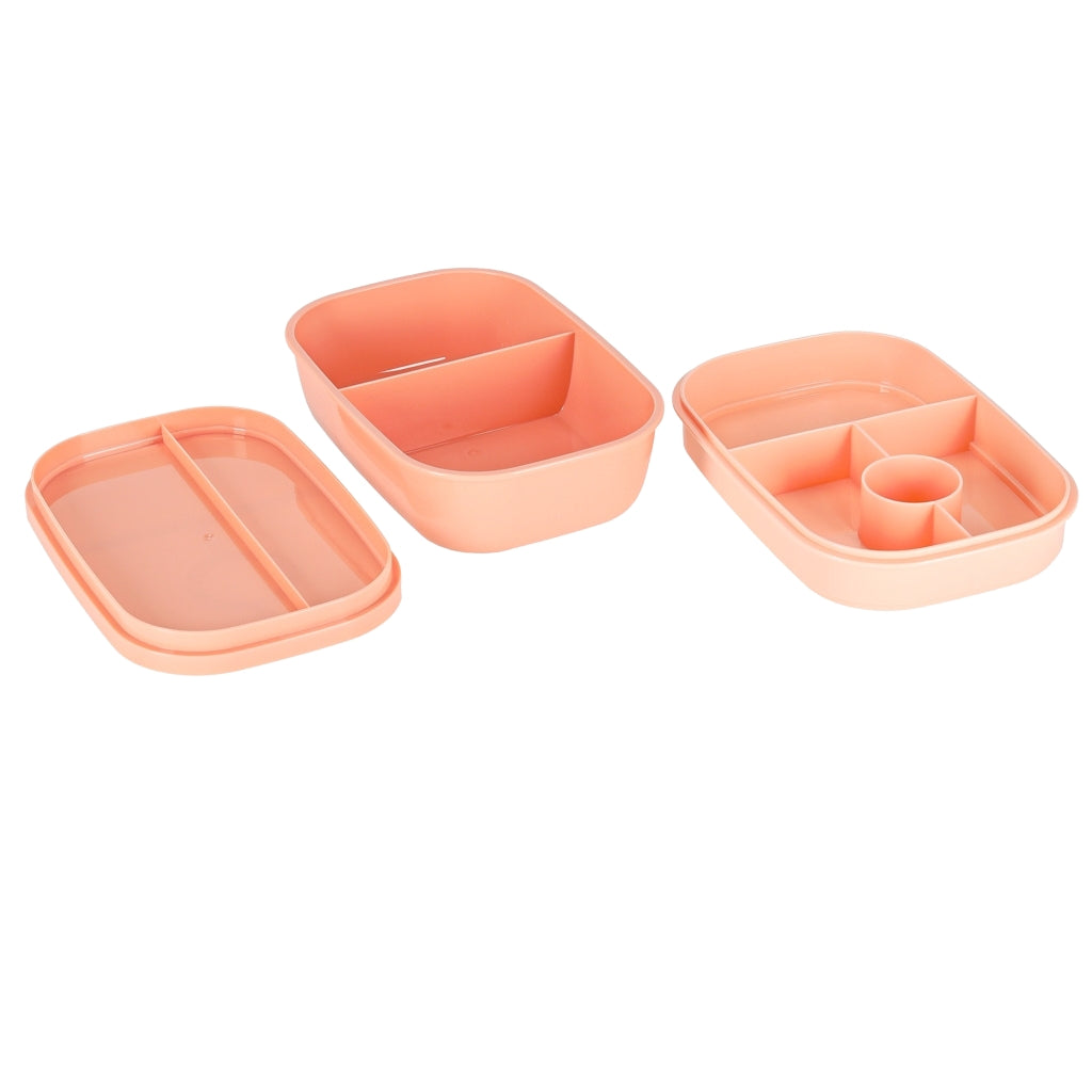 Lunch Box with Compartments, 1900ml, Apricot
