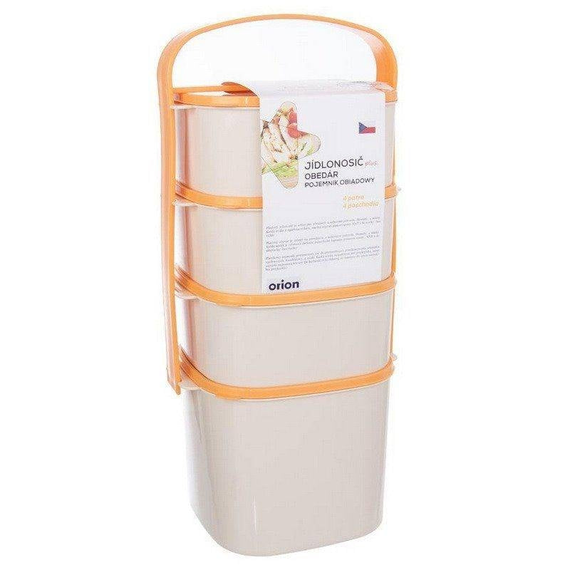 Lunch Box with Four Containers and Handles for Easy Transport