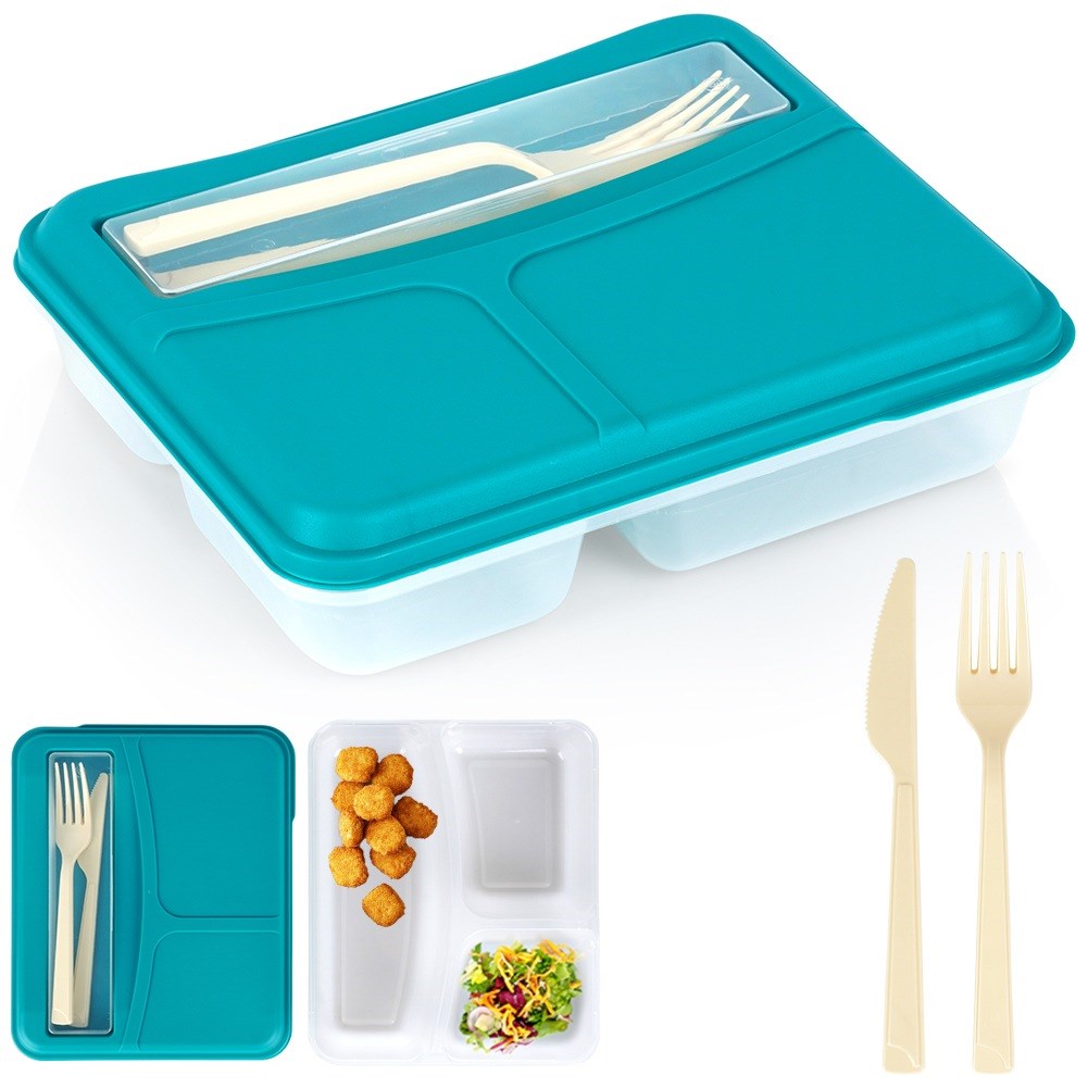Lunchbox breakfast container divided with cutlery 1.3 l
