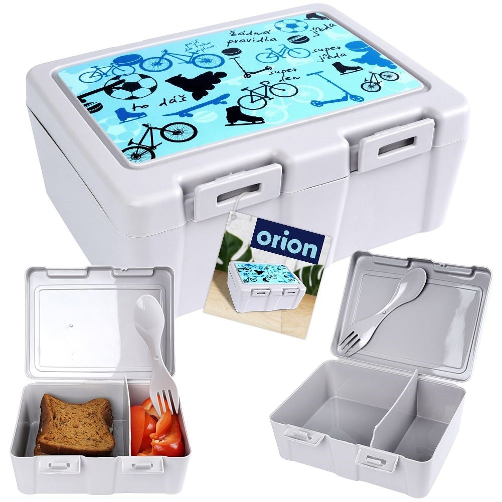 Lunch box with clip lock and sporty design