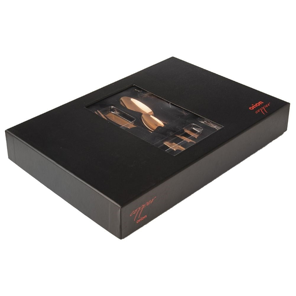 Luxurious cutlery 24 pieces in copper colour, stainless steel