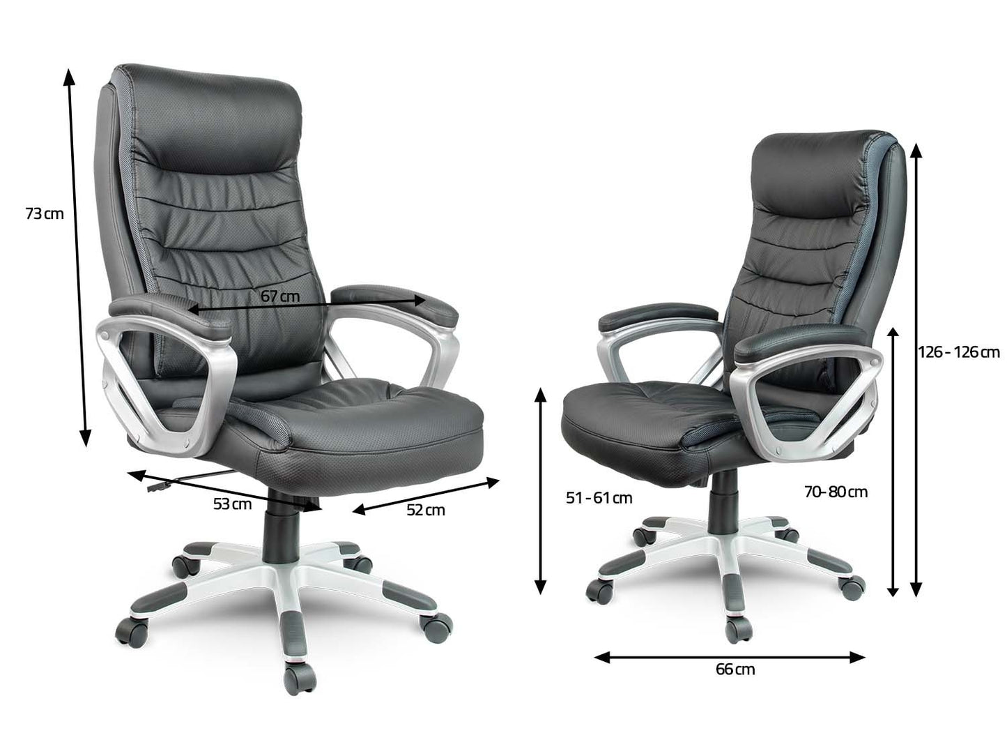 Luxury leather office chair, Sofotel EG-226, black
