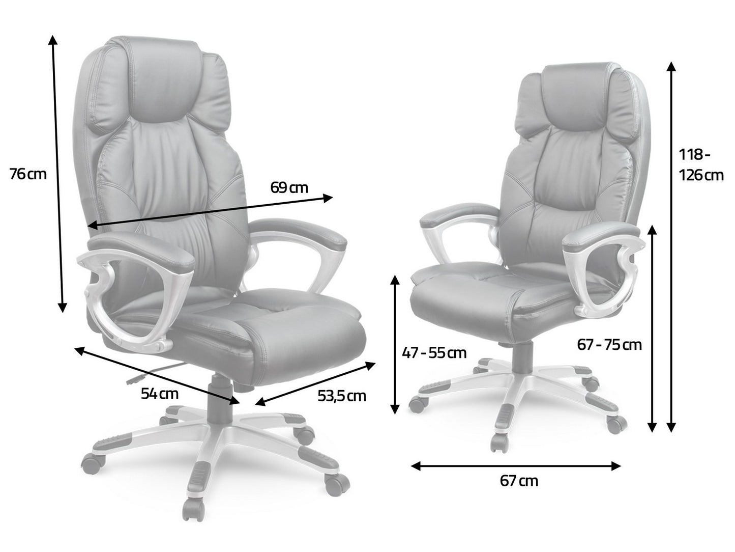 Luxury leather office chair Sofotel EG-227, black