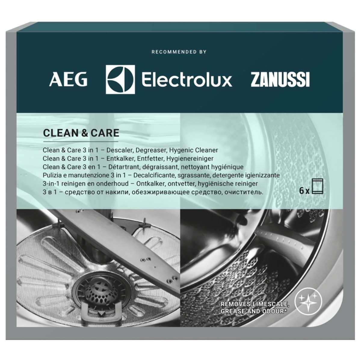 M2GCP600 Clean & Care 3-in-1 for washing machines and dishwashers - 6 bags