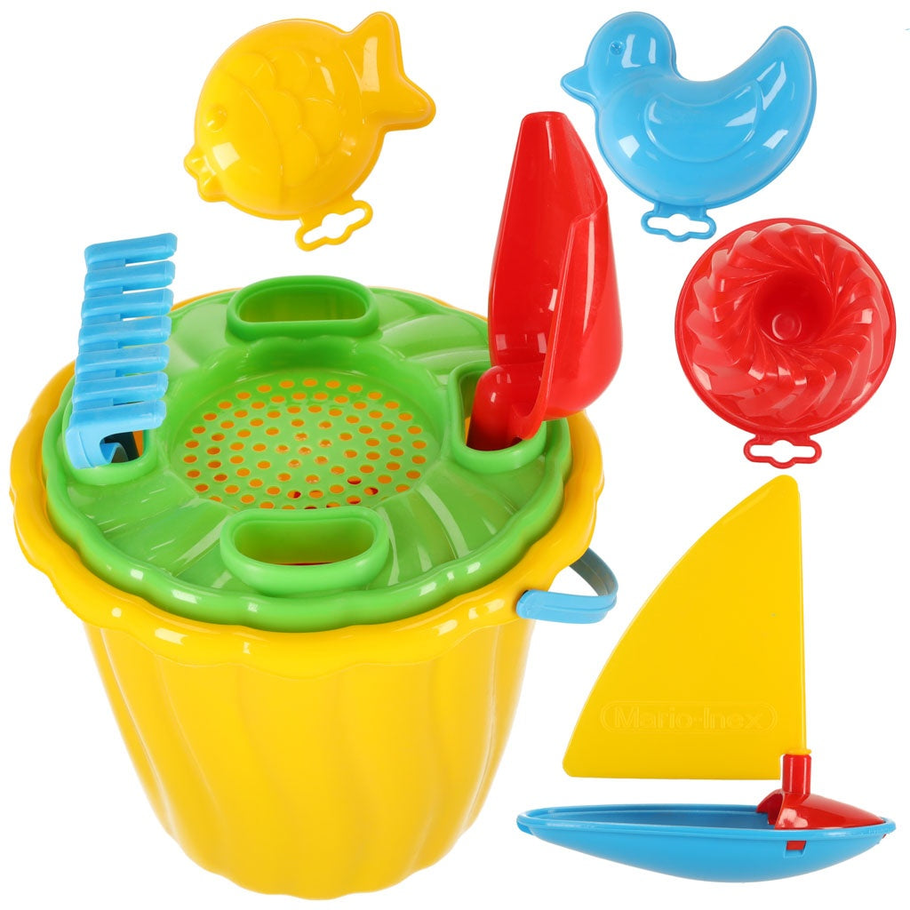 MARIOINEX Sand bucket with accessories sailboat shovel