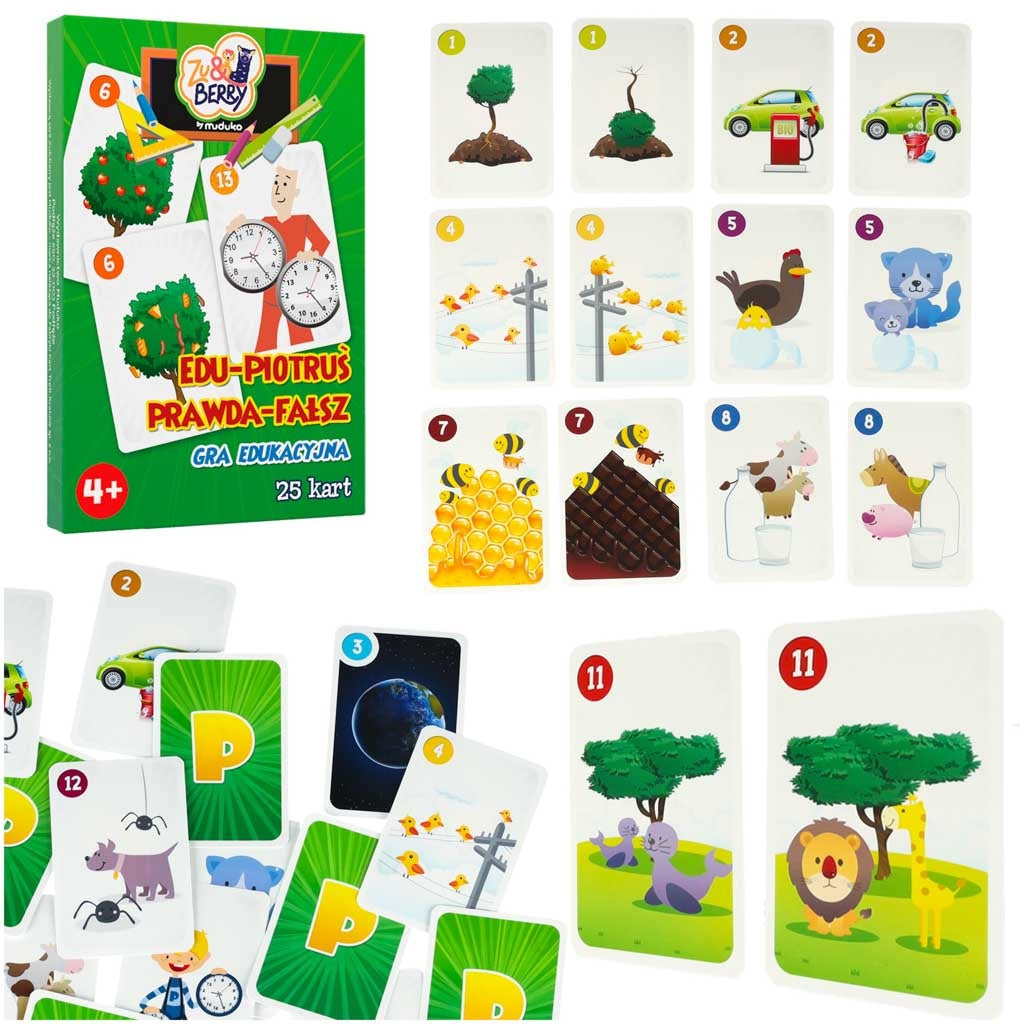 MUDUKO Game Edu Peter True or False Playing cards 4+