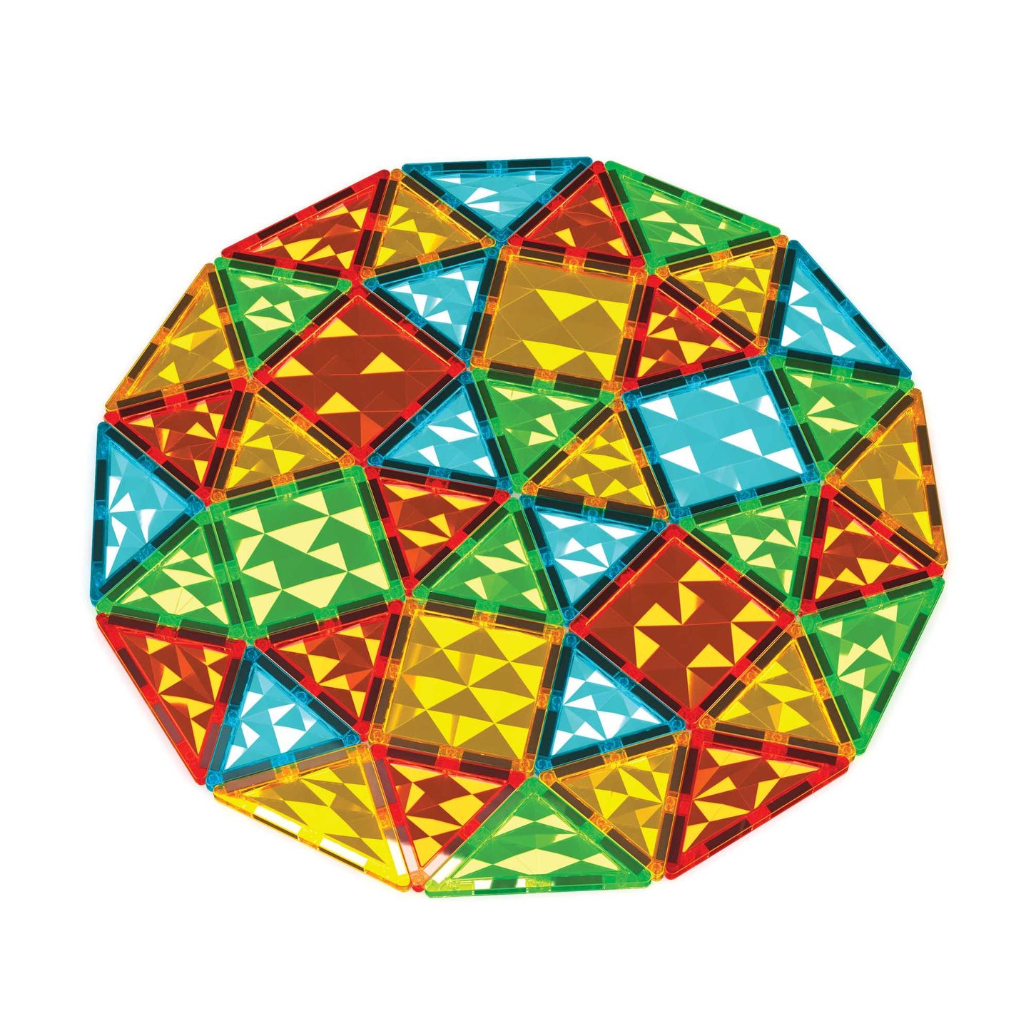 Magnetic Building Tiles Set, 100 Pieces, Gem Pattern