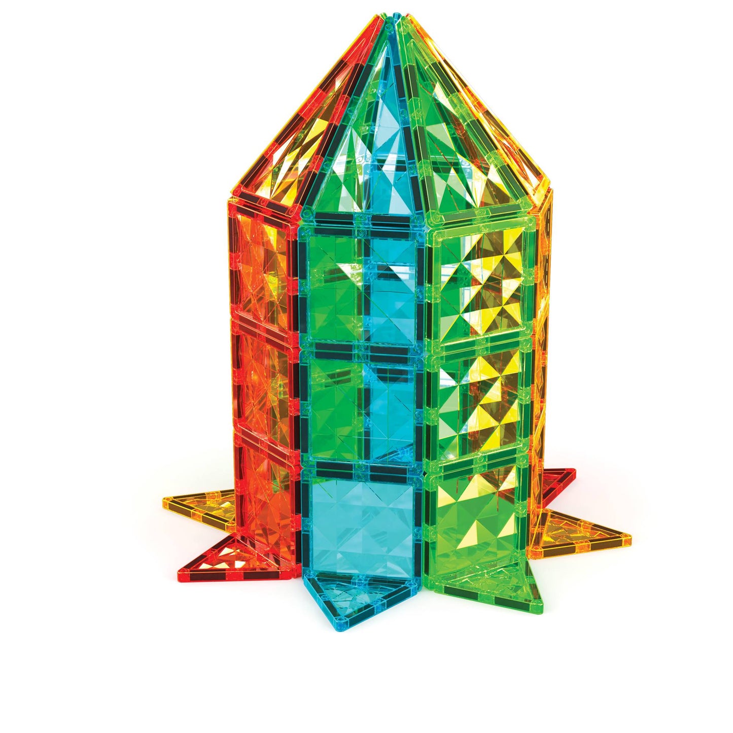 Magnetic Building Tiles Set, 60 Pieces, Gem Pattern