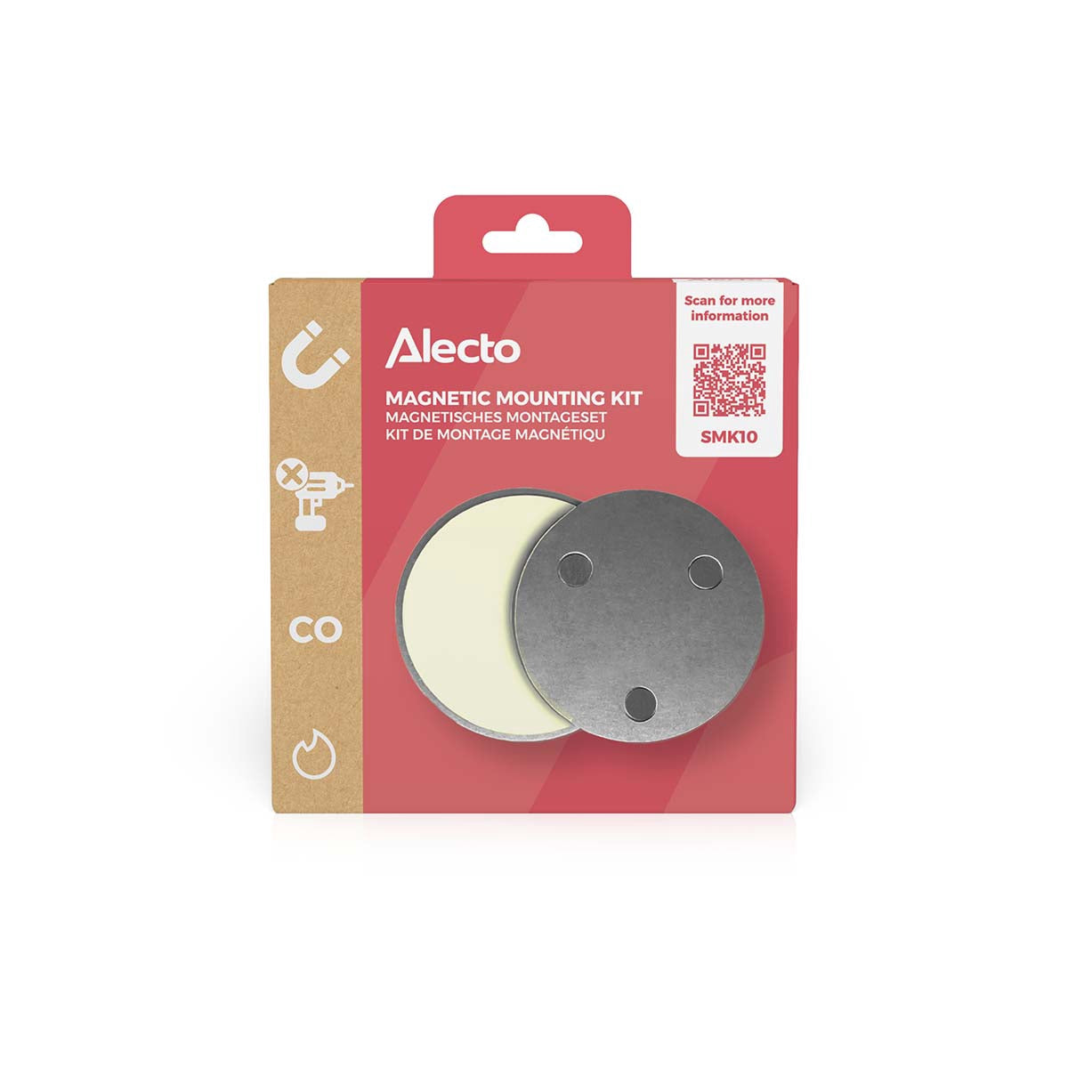 Magnetic Mount Kit for Smoke & CO Detectors, No Drilling