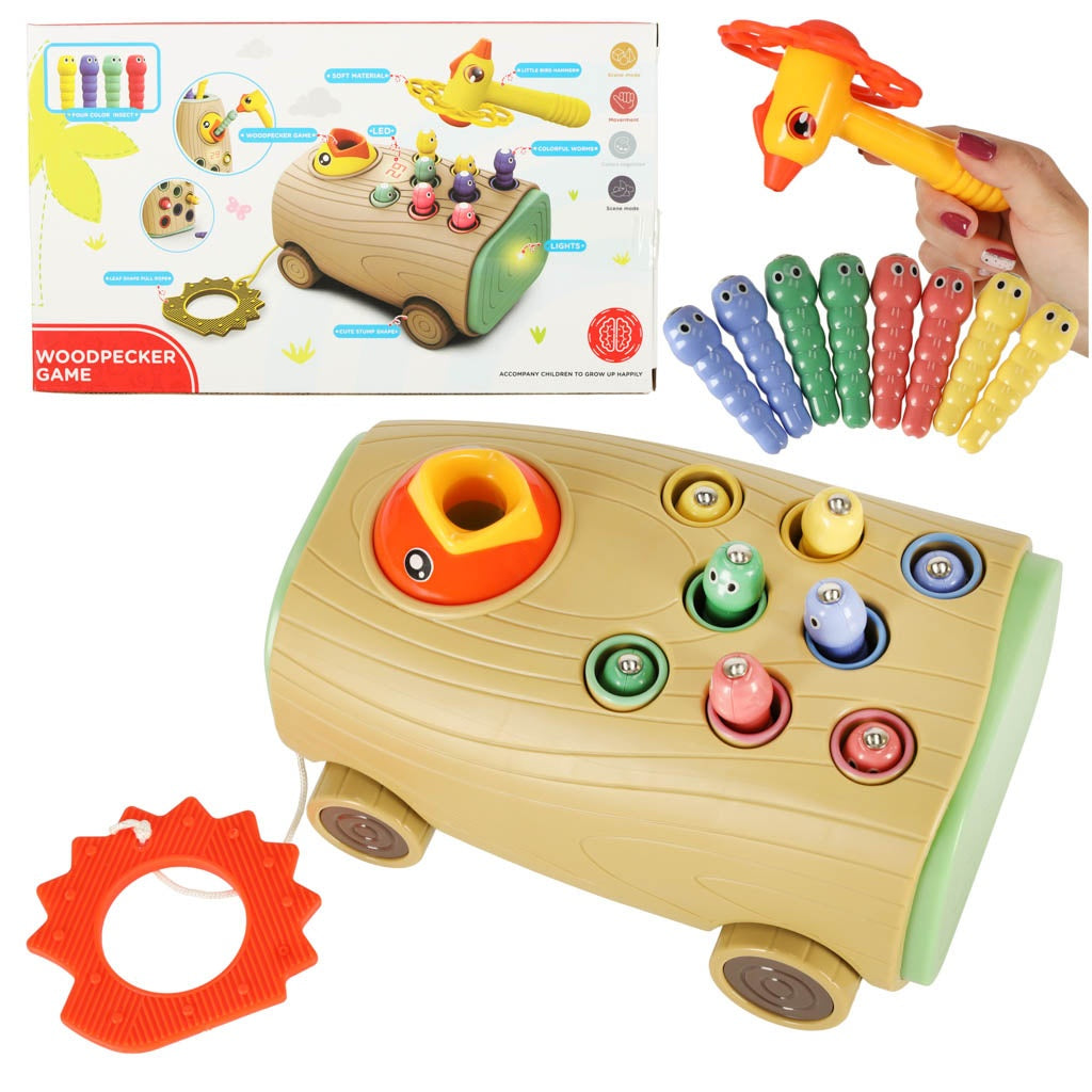 Magnetic game feed the bird on wheels