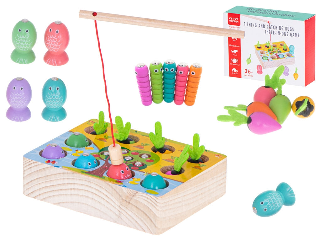 Magnetic game fishing insects vegetables