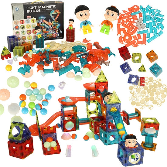 Magnetic marble ball track luminous 202 pieces