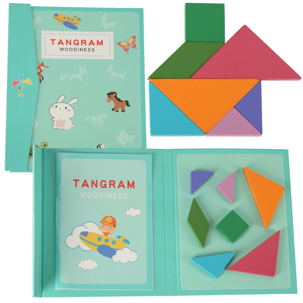 Magnetic puzzle book 3D tangram blocks