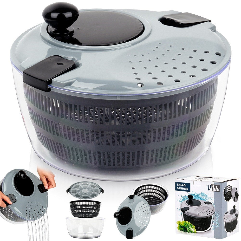 Manual salad spinner dryer