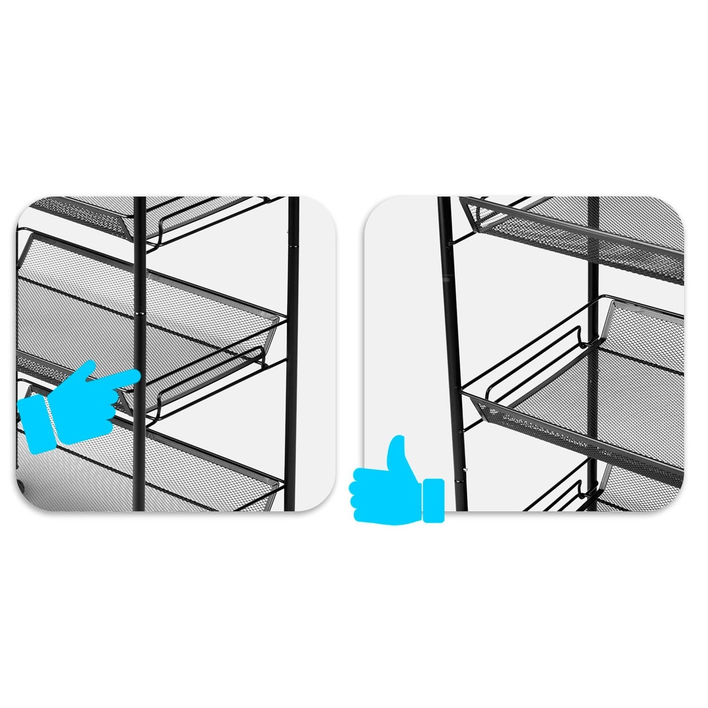 Massido MS-620 metal shelf on wheels