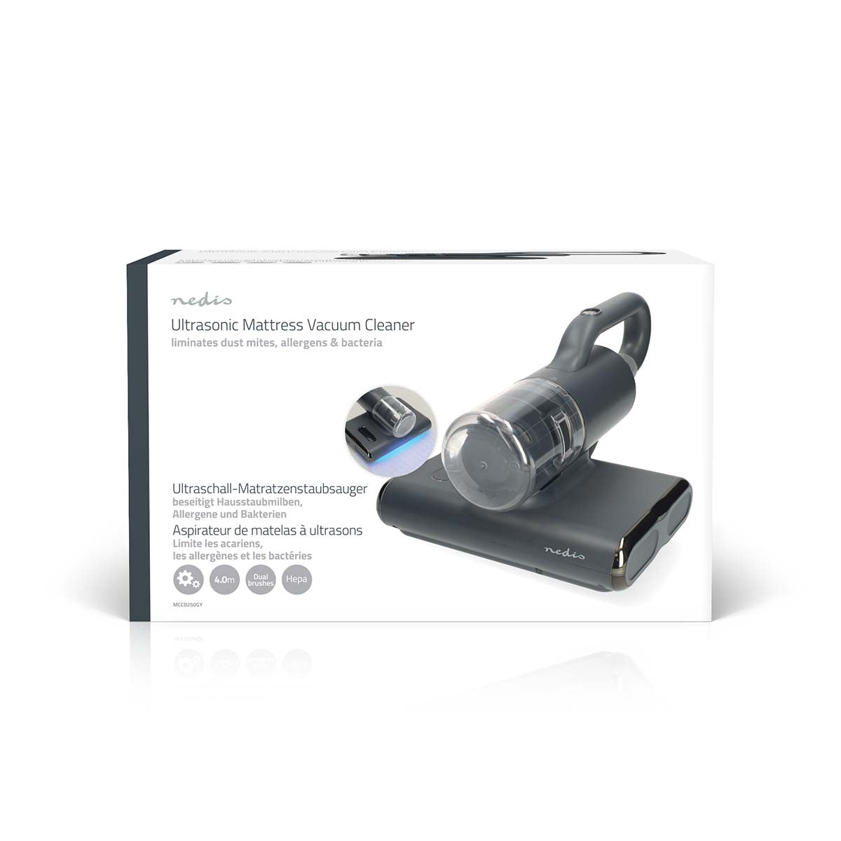 Mattress Vacuum Cleaner, 500W, UV-C, HEPA, Dual Brush