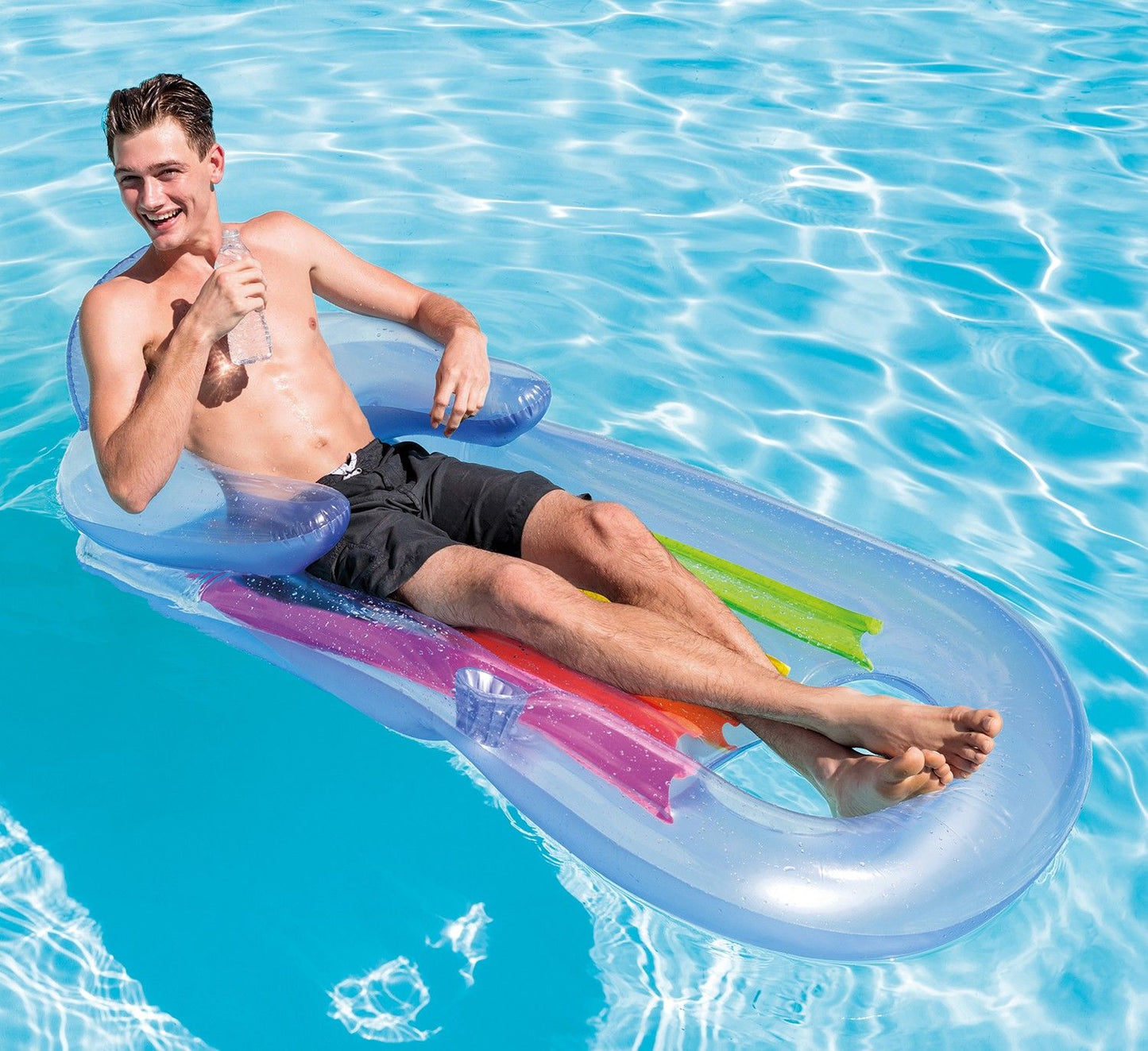 Mattress, armchair for sunbathing and swimming 2in1 King Cool 160 x 85cm INTEX 58802 blue