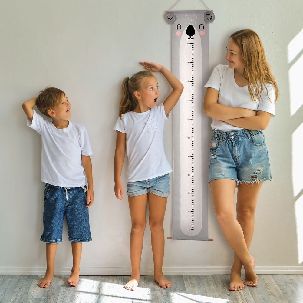 Measuring stick for Children's room with Koala motif in Gray Canvas