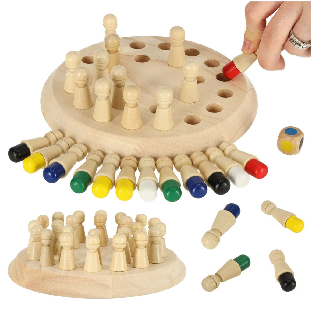 Memory puzzle game Chinese match colours wooden