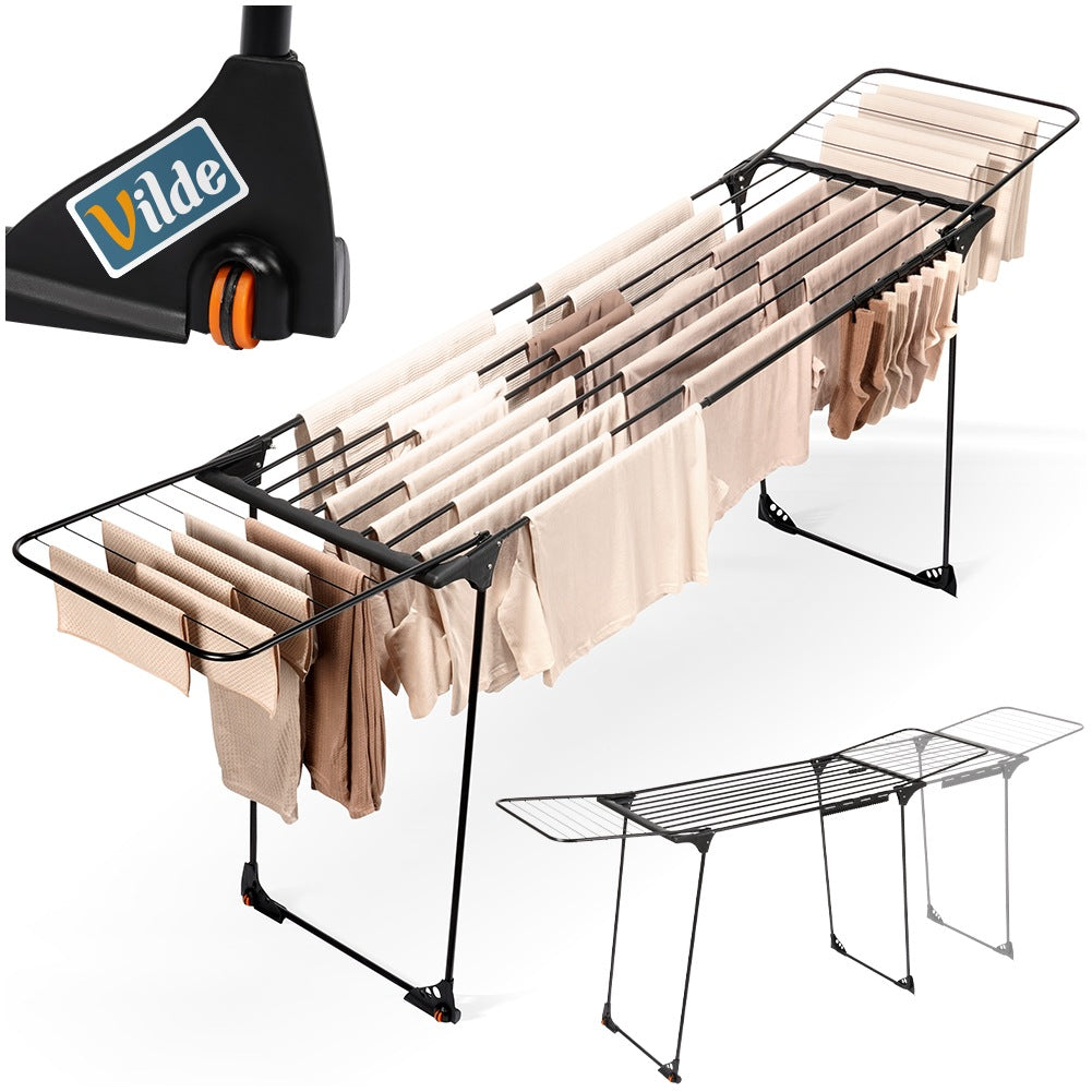 Metal Clothes Drying Rack, Black, Extendable XXL Size