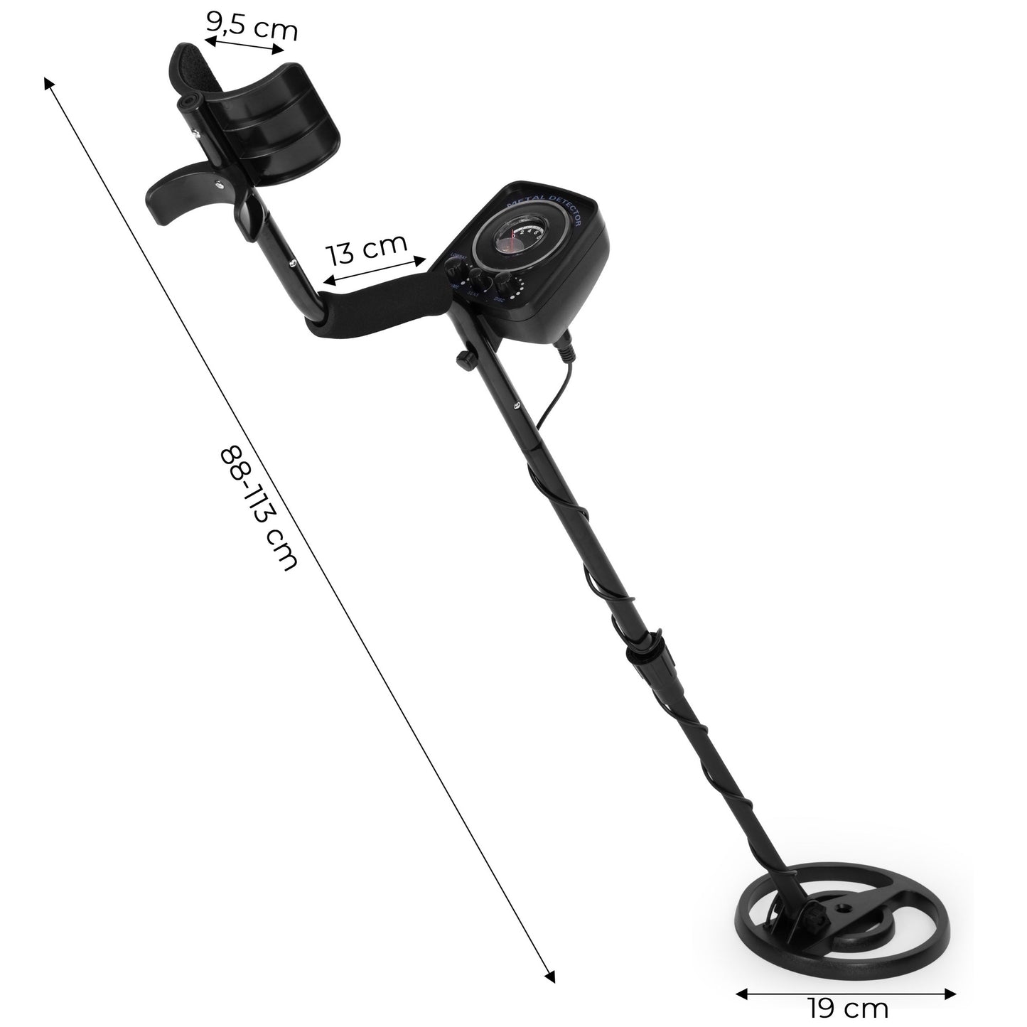 Metal Detector with Waterproof Coil, 2 Modes, Adjustable Shaft